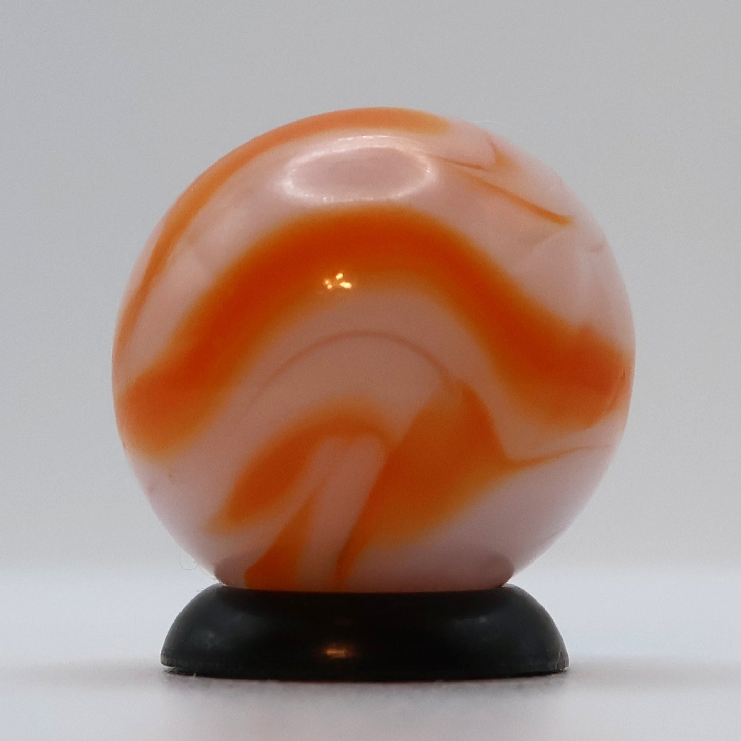 5/8" Swirl Marble Orange & White M-