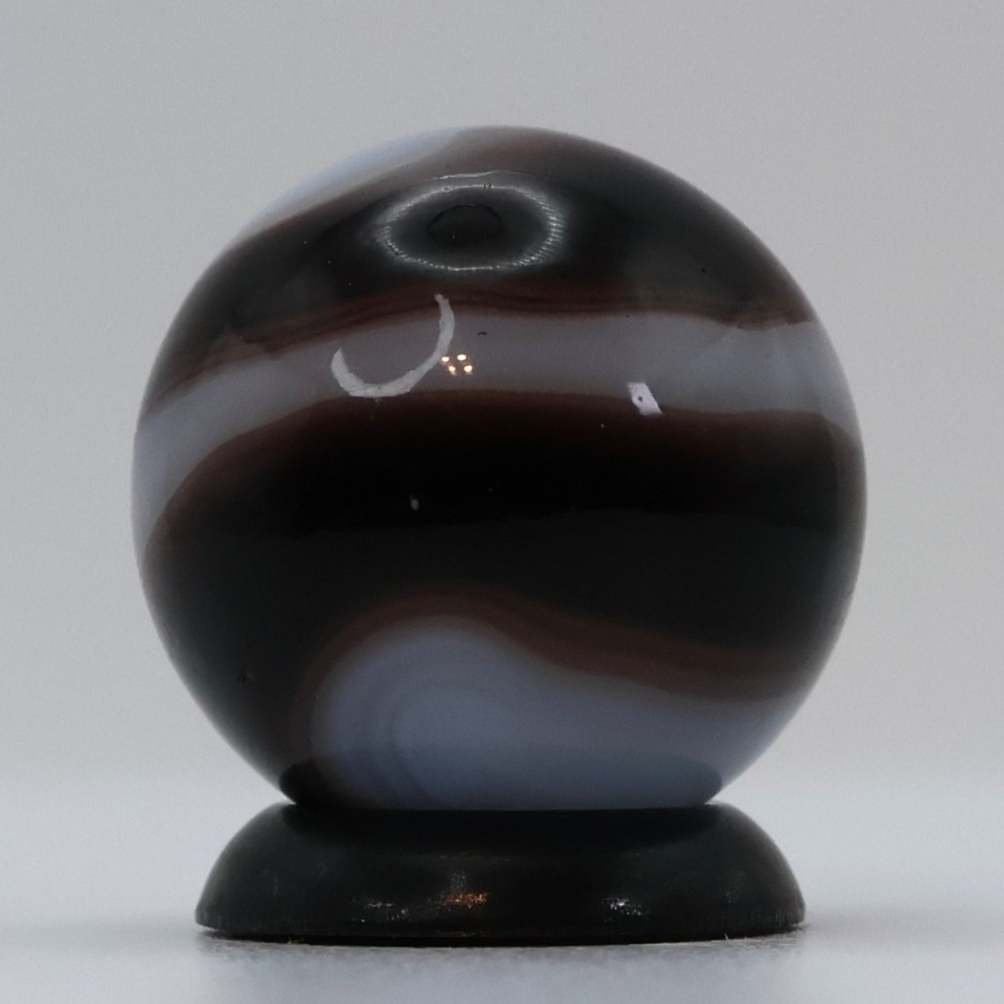 5/8" Akro Agate Prizename Corkscrew - deep purple & cloudy white NM++