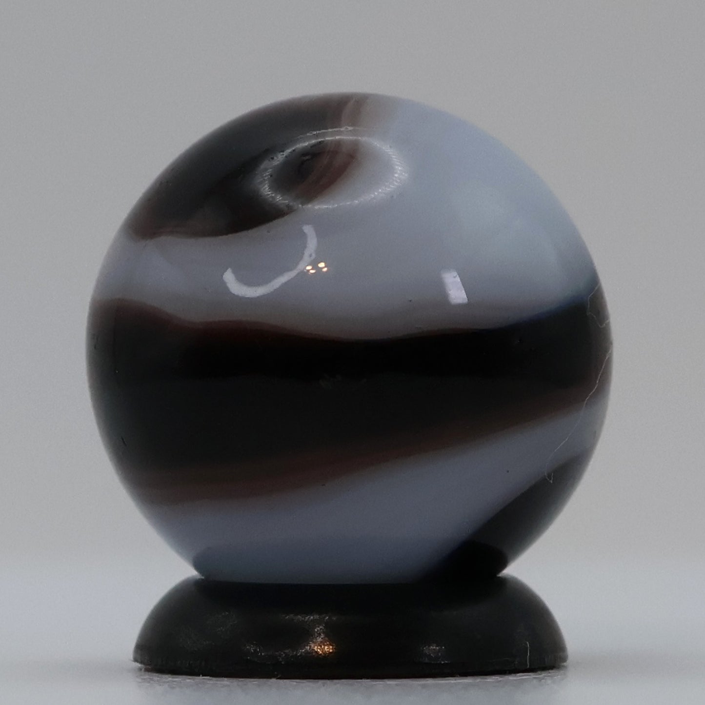 5/8" Akro Agate Prizename Corkscrew - deep purple & cloudy white NM++
