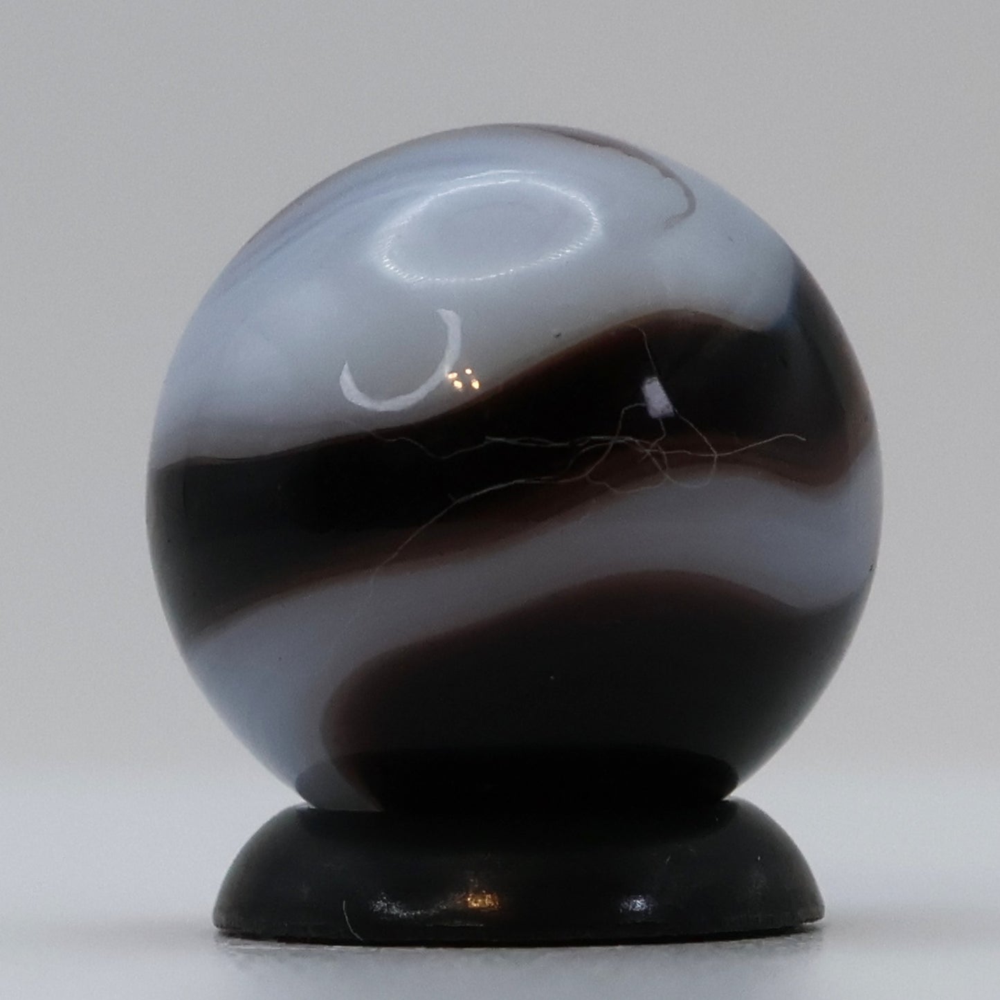 5/8" Akro Agate Prizename Corkscrew - deep purple & cloudy white NM++