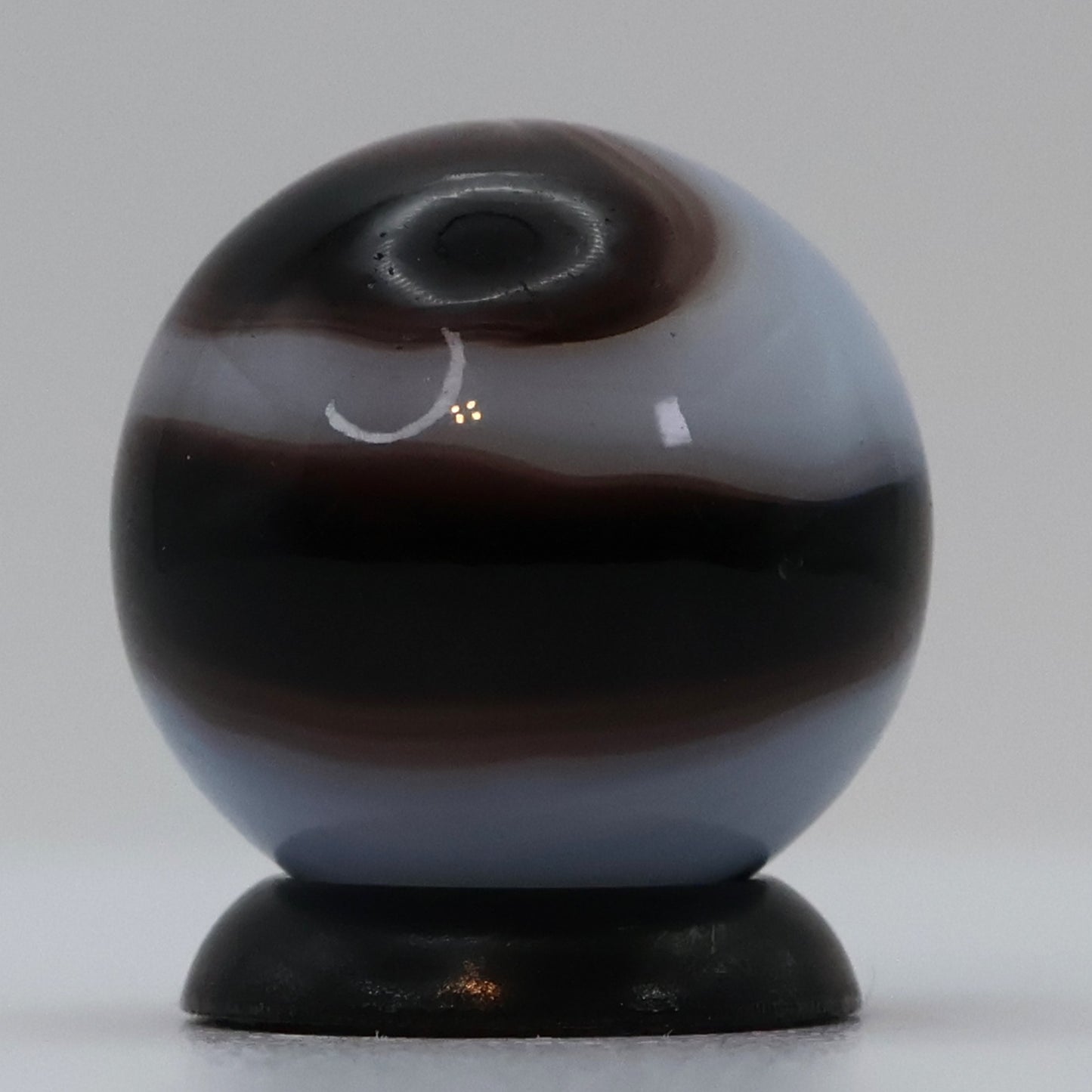 5/8" Akro Agate Prizename Corkscrew - deep purple & cloudy white NM++