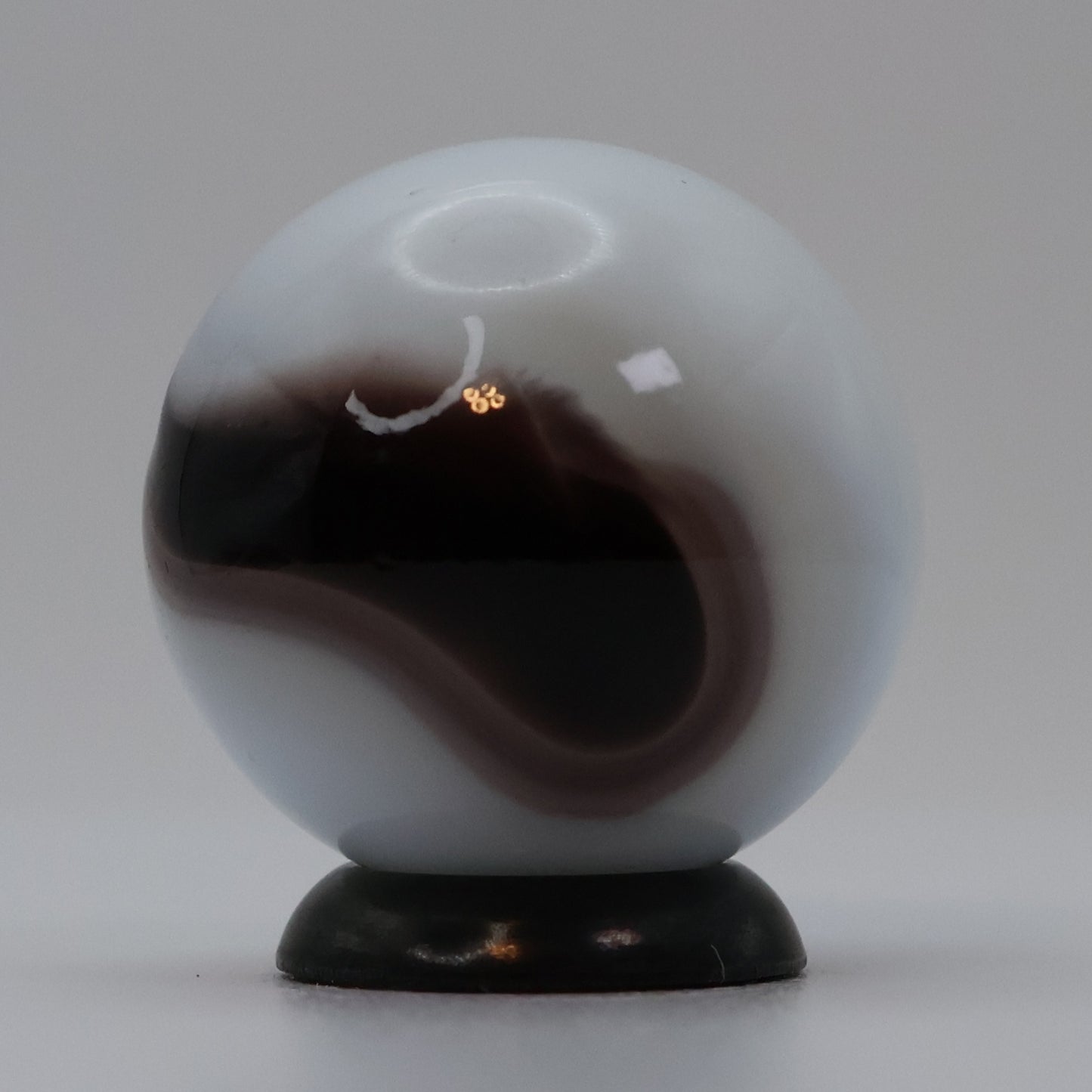 3/4" Akro Agate Prizename Corkscrew Deep Purple & Whispy White Marble NM+