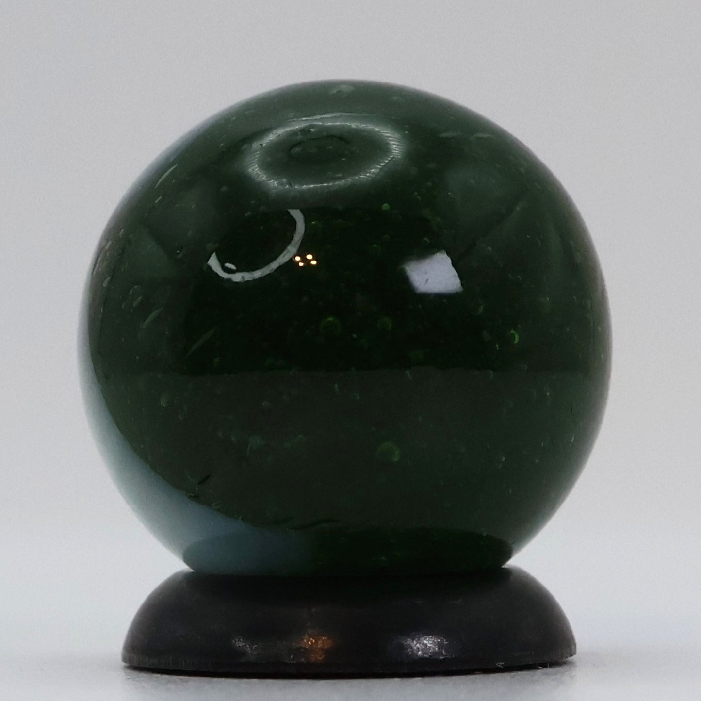 5/8" Akro Agate Patch Marble Seedy Dark Green Translucent base M-