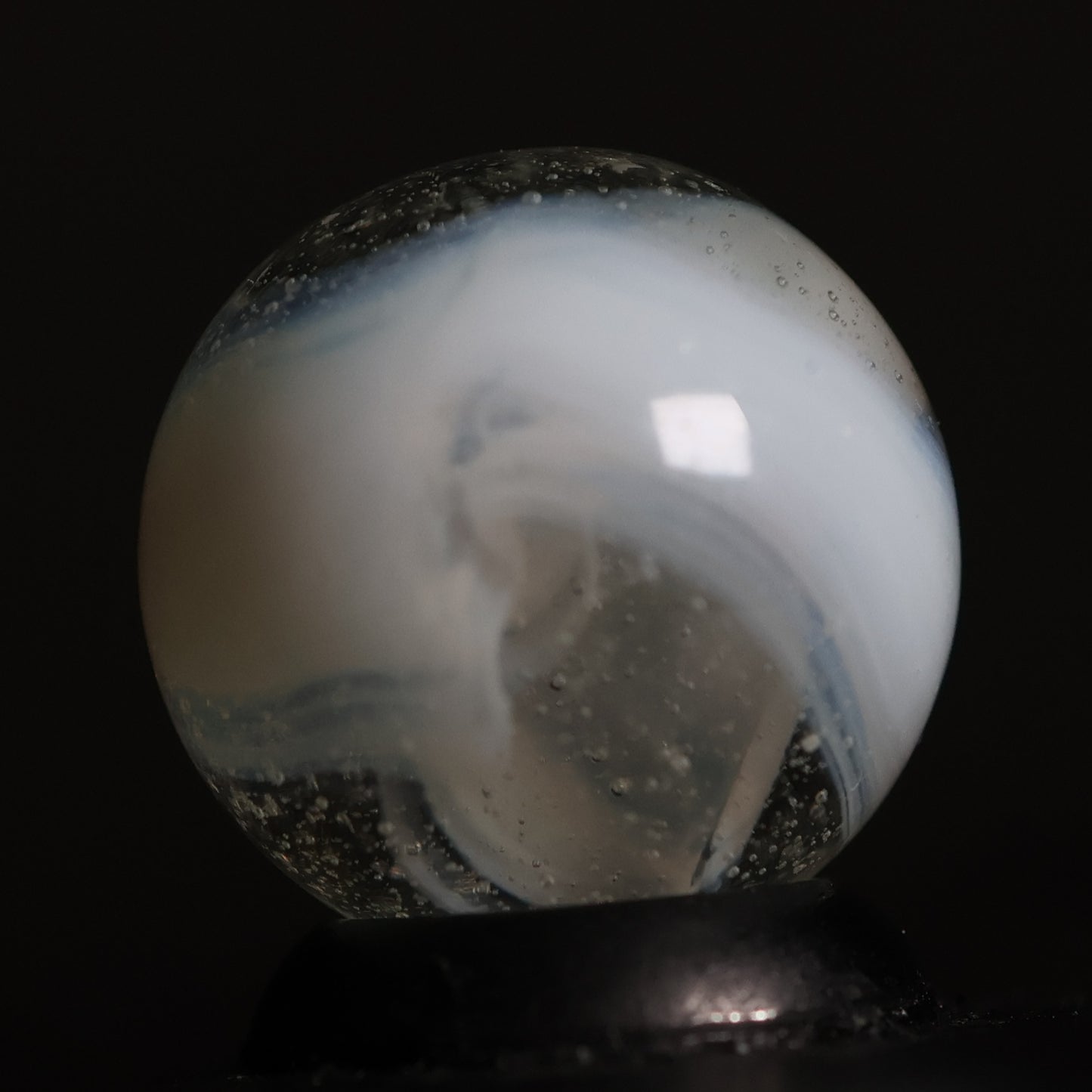 5/8" Clear & White Slag Marble M-