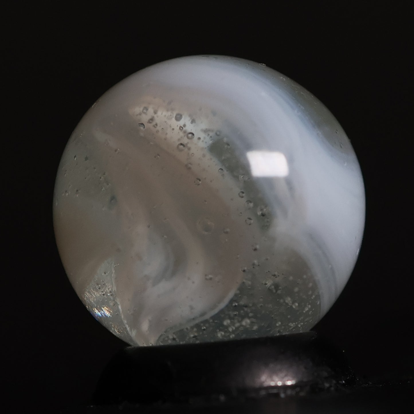 5/8" Clear & White Slag Marble M-