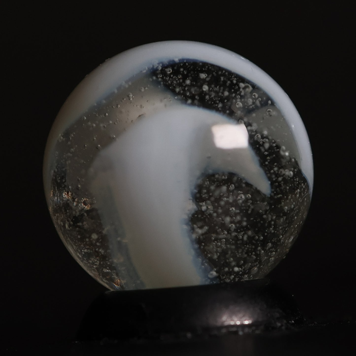 5/8" Clear & White Slag Marble M-