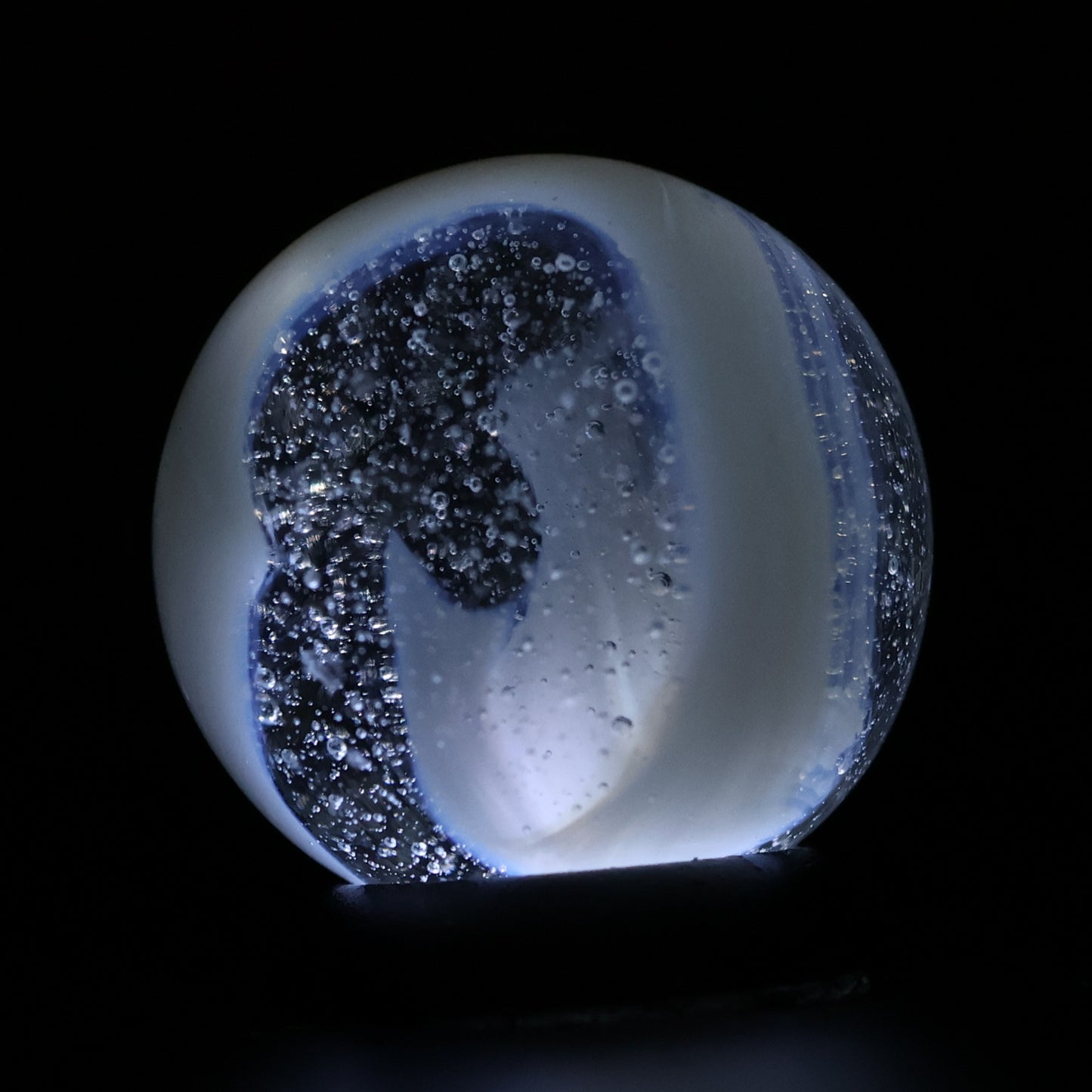 5/8" Clear & White Slag Marble M-