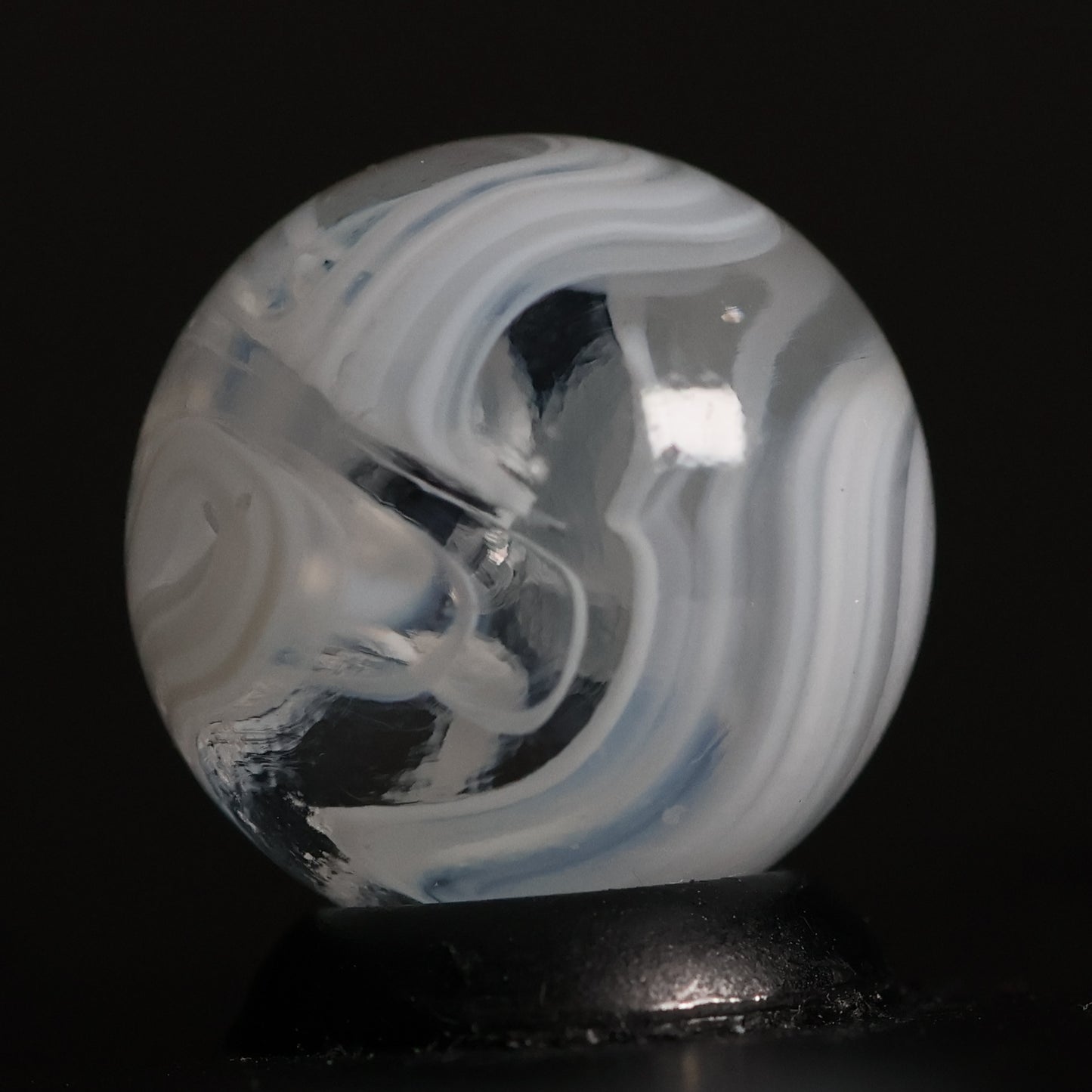 5/8" Swirl or Slag? Marble Clear & white NM+