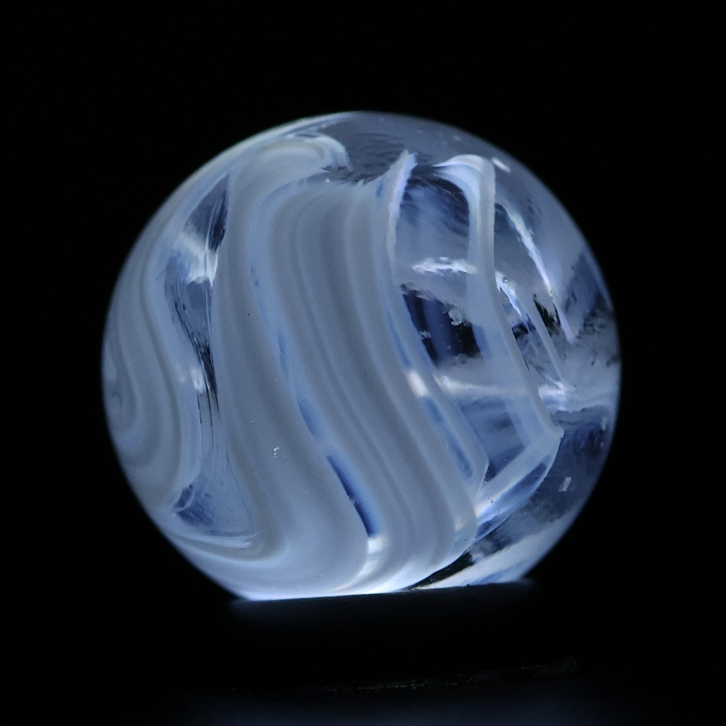 5/8" Swirl or Slag? Marble Clear & white NM+