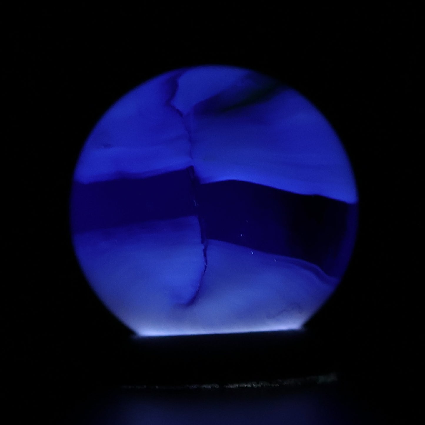 5/8" Marble King Translucent Cobalt Blue Base w/ White Ribbons M-