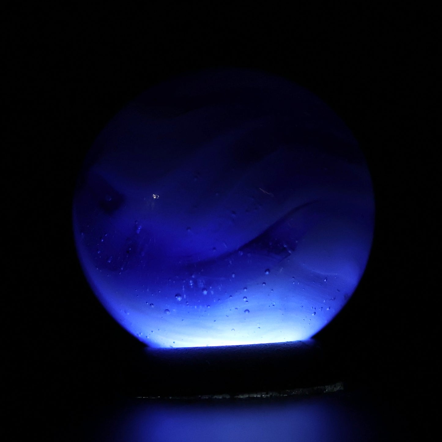 11/16" Alley Agate? Flame Marble translucent & blue NM+