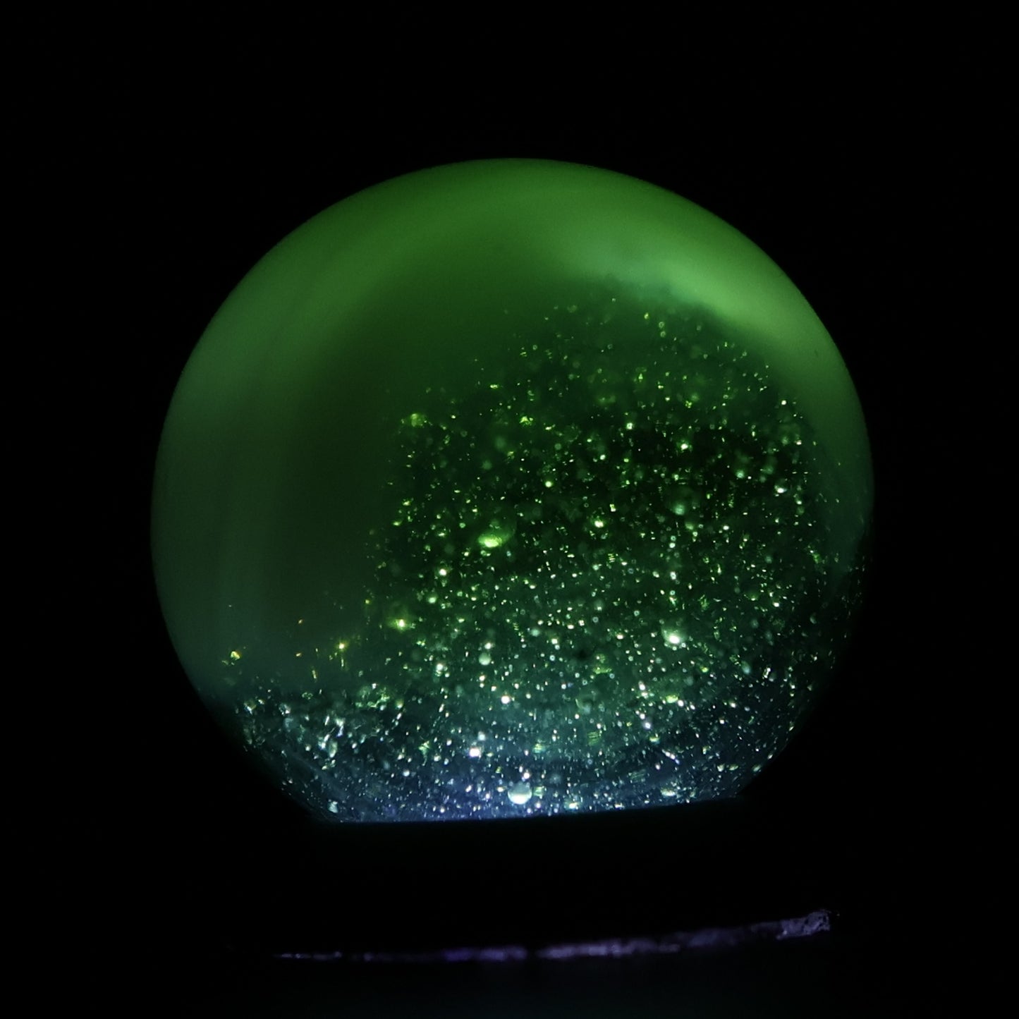 5/8" Akro Agate Patch Marble Seedy Dark Green Translucent base M-