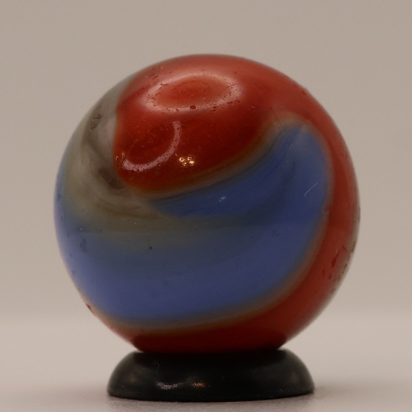 3/4" Akro Agate Marble Special Corkscrew, Red, Blue, Tan NM