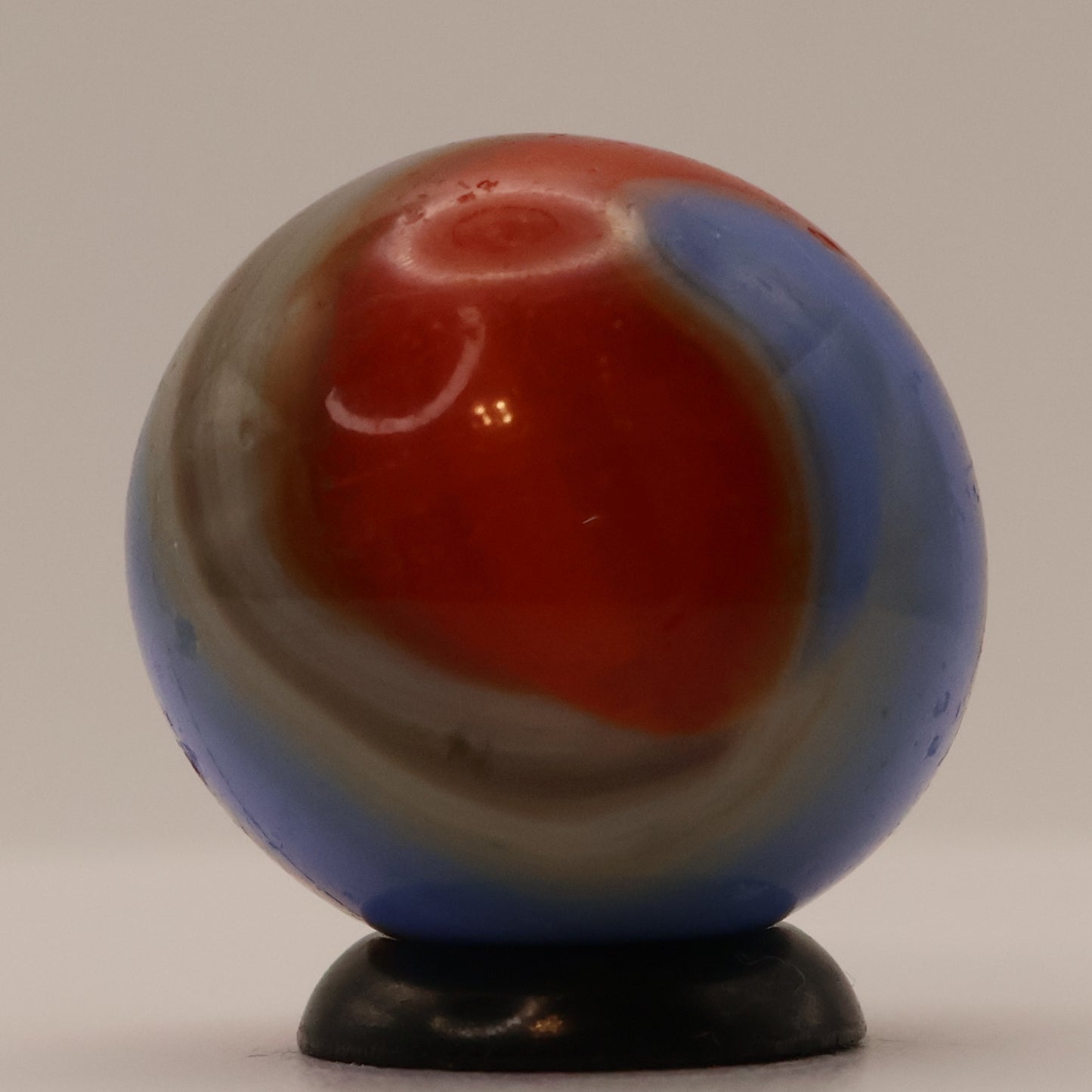 3/4" Akro Agate Marble Special Corkscrew, Red, Blue, Tan NM