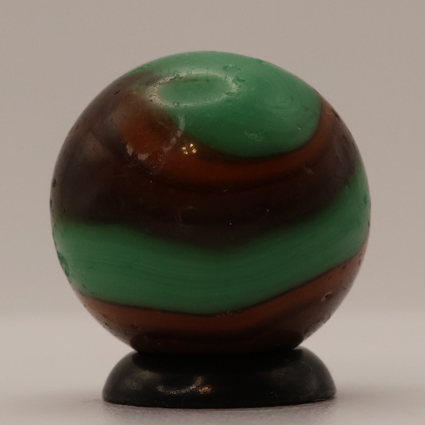 11/16" Akro Agate Marble Special Corkscrew green, orange, brown NM-