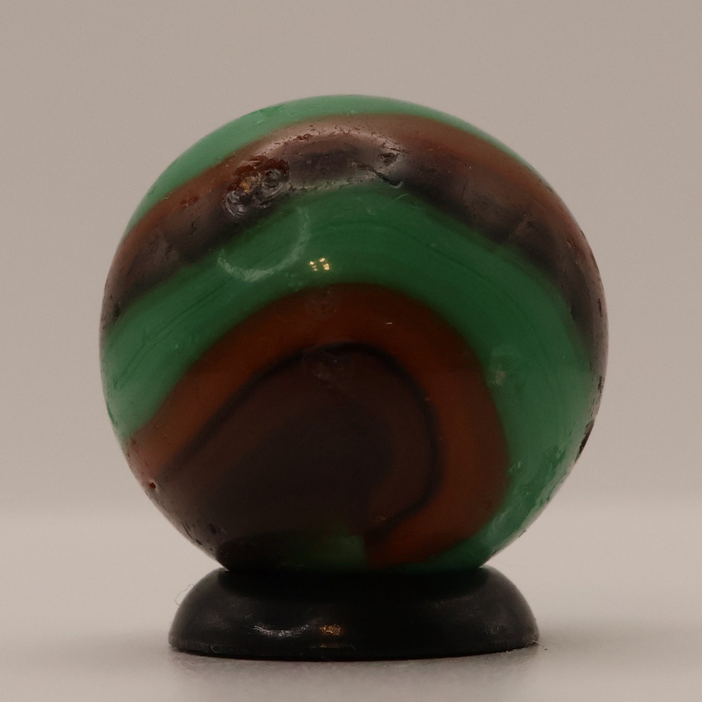 11/16" Akro Agate Marble Special Corkscrew green, orange, brown NM-