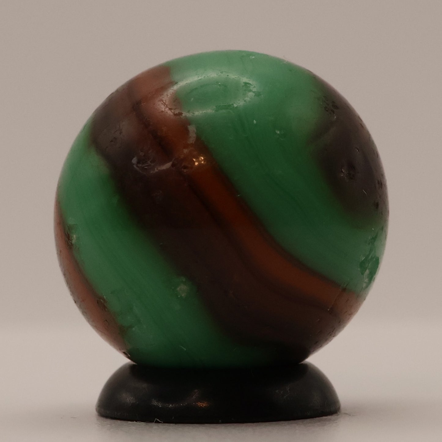 11/16" Akro Agate Marble Special Corkscrew green, orange, brown NM-