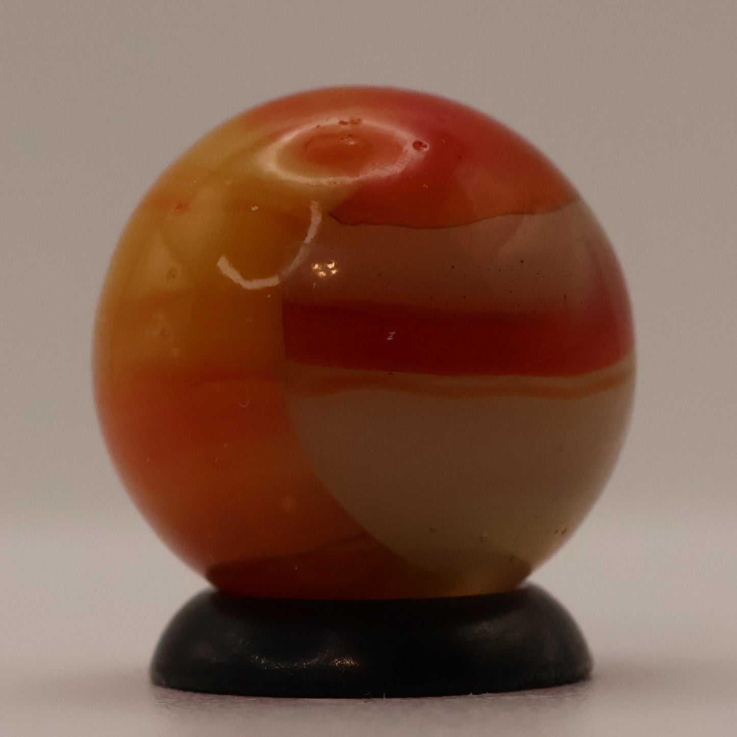 5/8" Akro Agate Patch Marble Orange & Red NM+