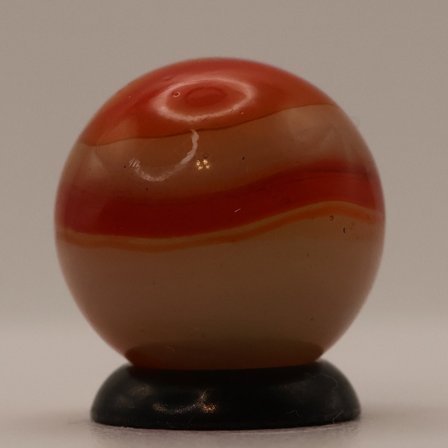 5/8" Akro Agate Patch Marble Orange & Red NM+