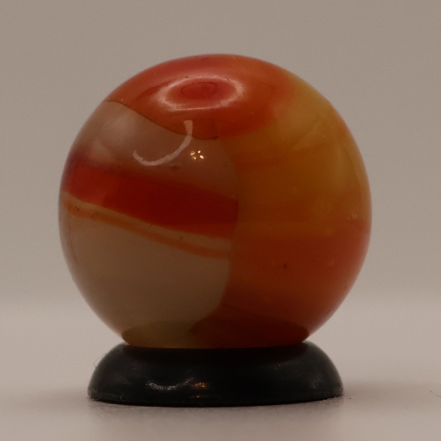 5/8" Akro Agate Patch Marble Orange & Red NM+