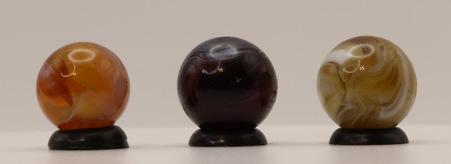 5/8" 3pk of Slag Marbles, Purple & Amber NM-M