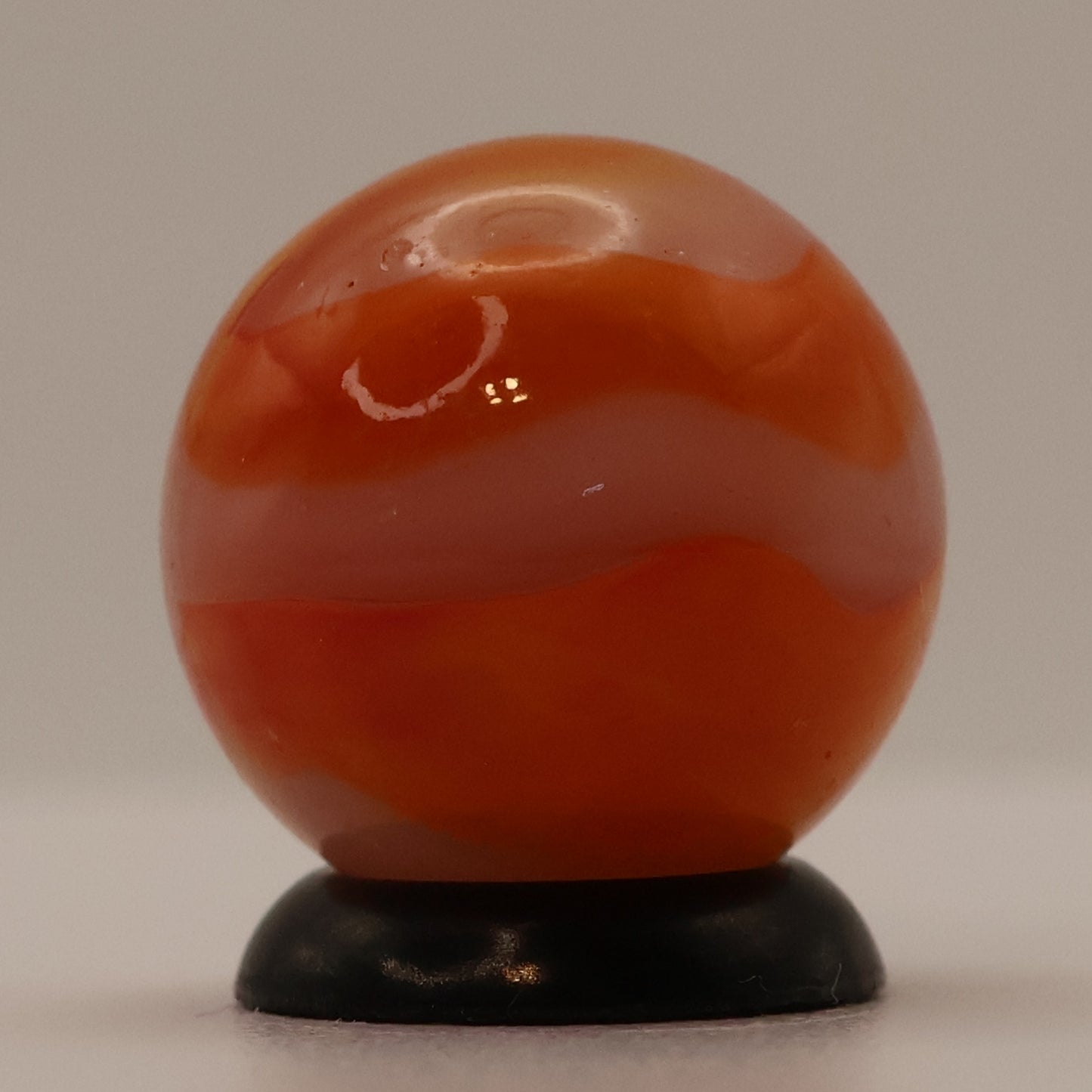 5/8" Peltier Rainbo Translucent base with Orange Ribbons MINT