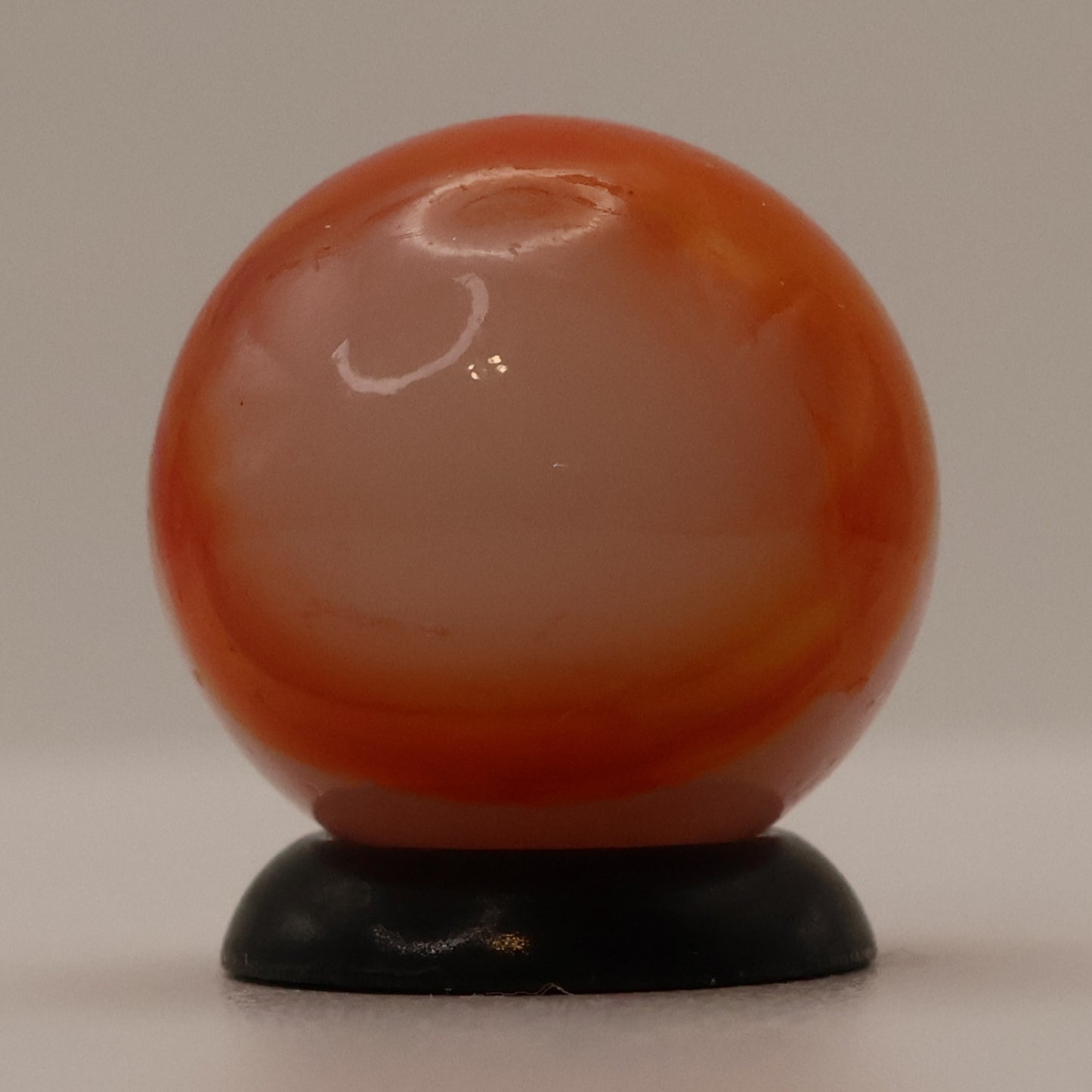 5/8" Peltier Rainbo Translucent base with Orange Ribbons MINT