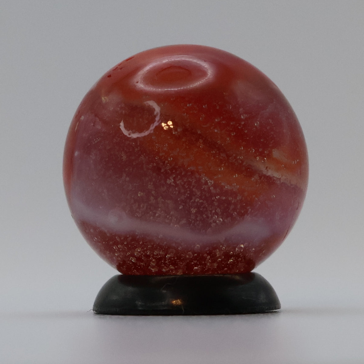 11/16" Peltier Rainbo Marble Clear based Red & White  NM++