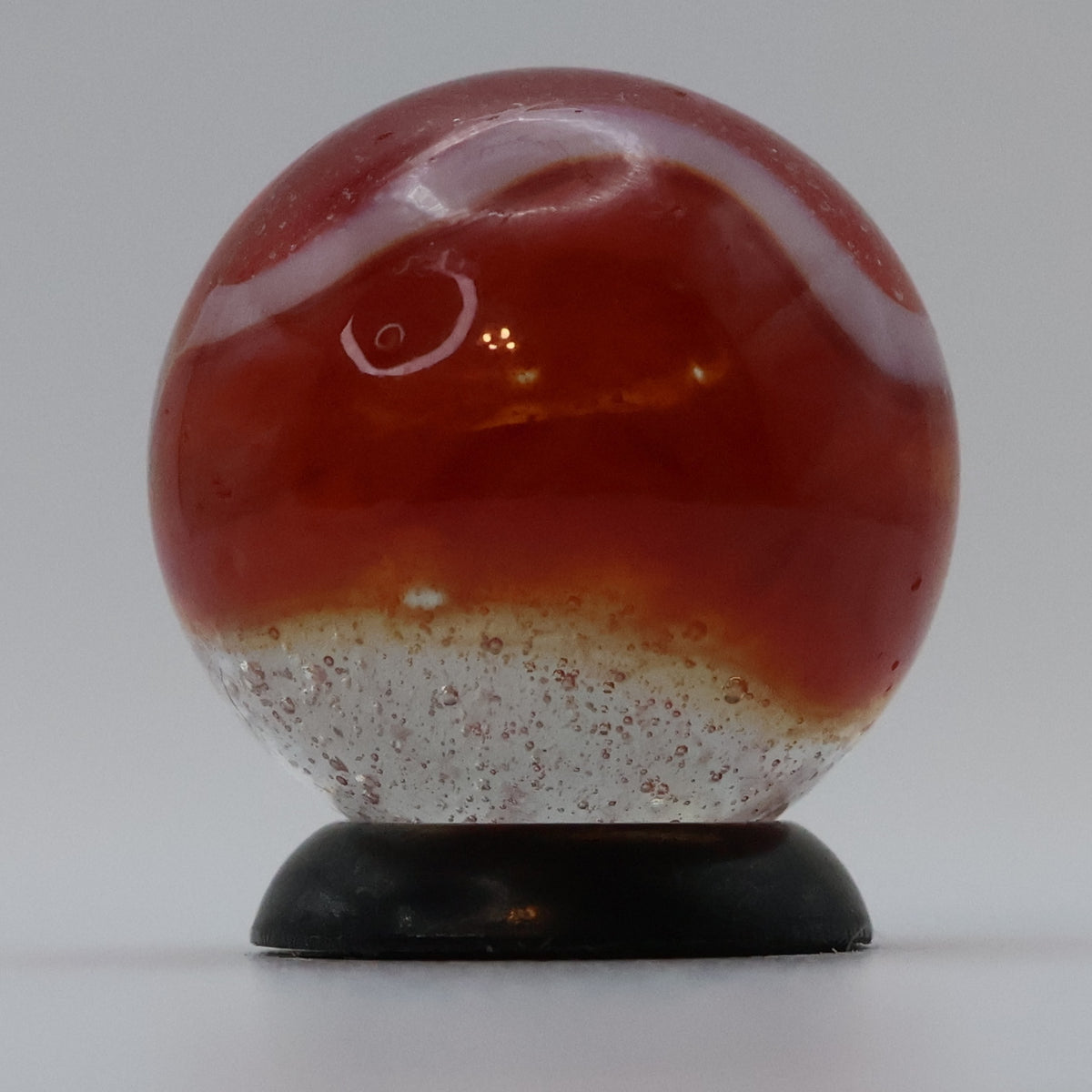 11/16" Peltier Rainbo Marble Clear based Red & White  NM++
