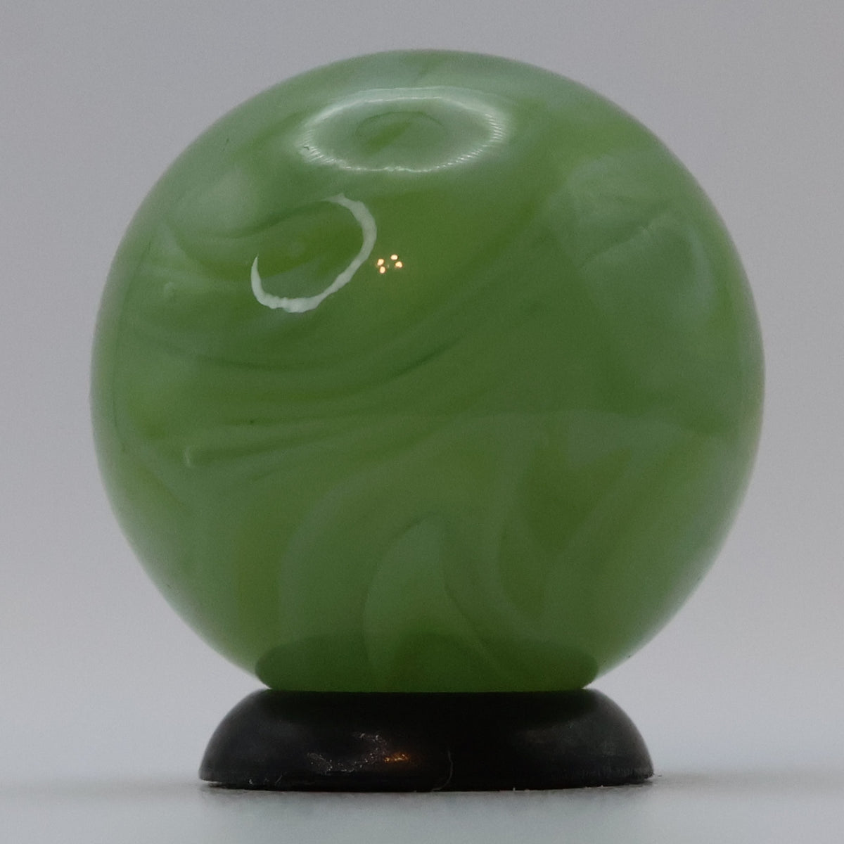 3/4" Translucent Green Swirl Marble Busy Pattern - Pink UV! MINT