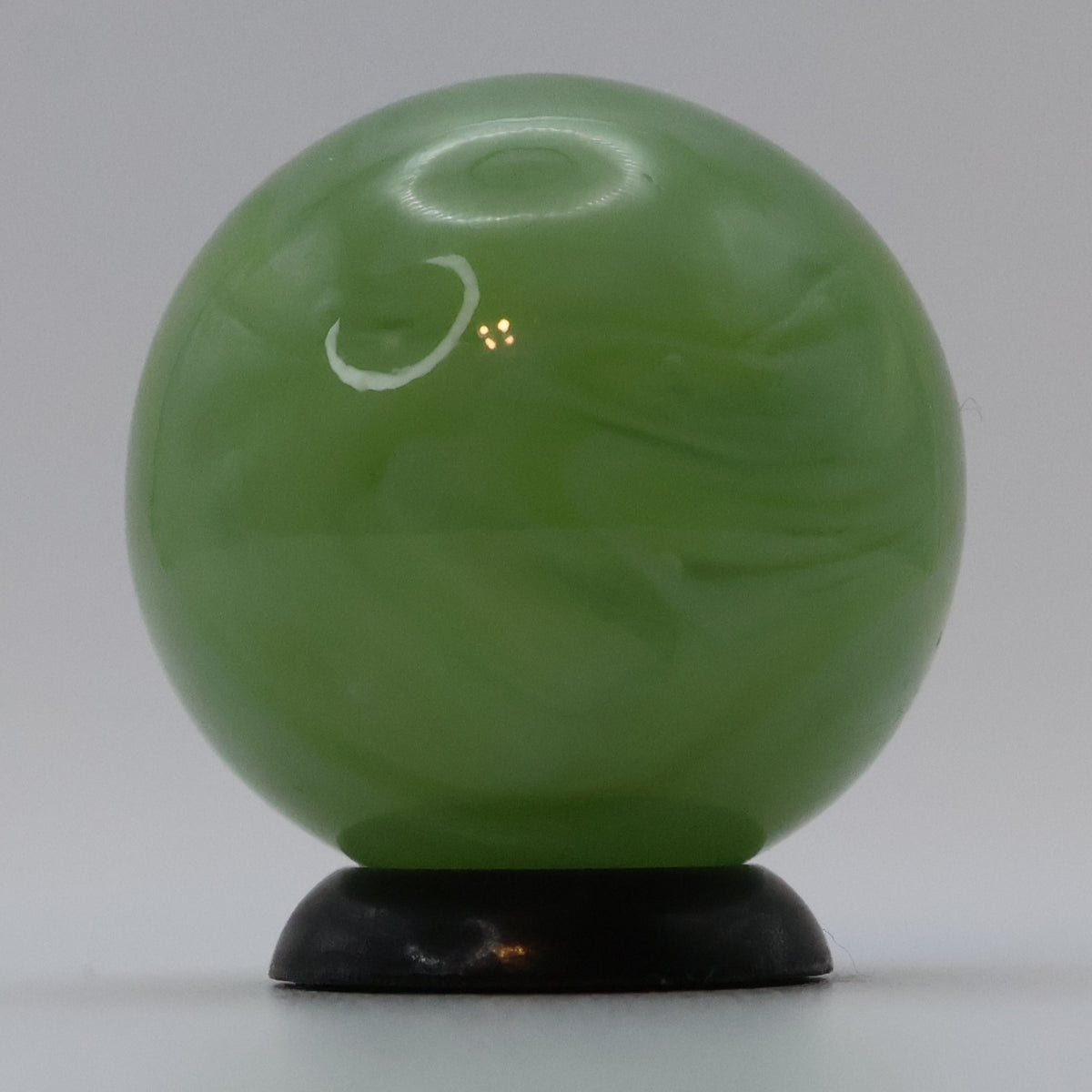 3/4" Translucent Green Swirl Marble Busy Pattern - Pink UV! MINT