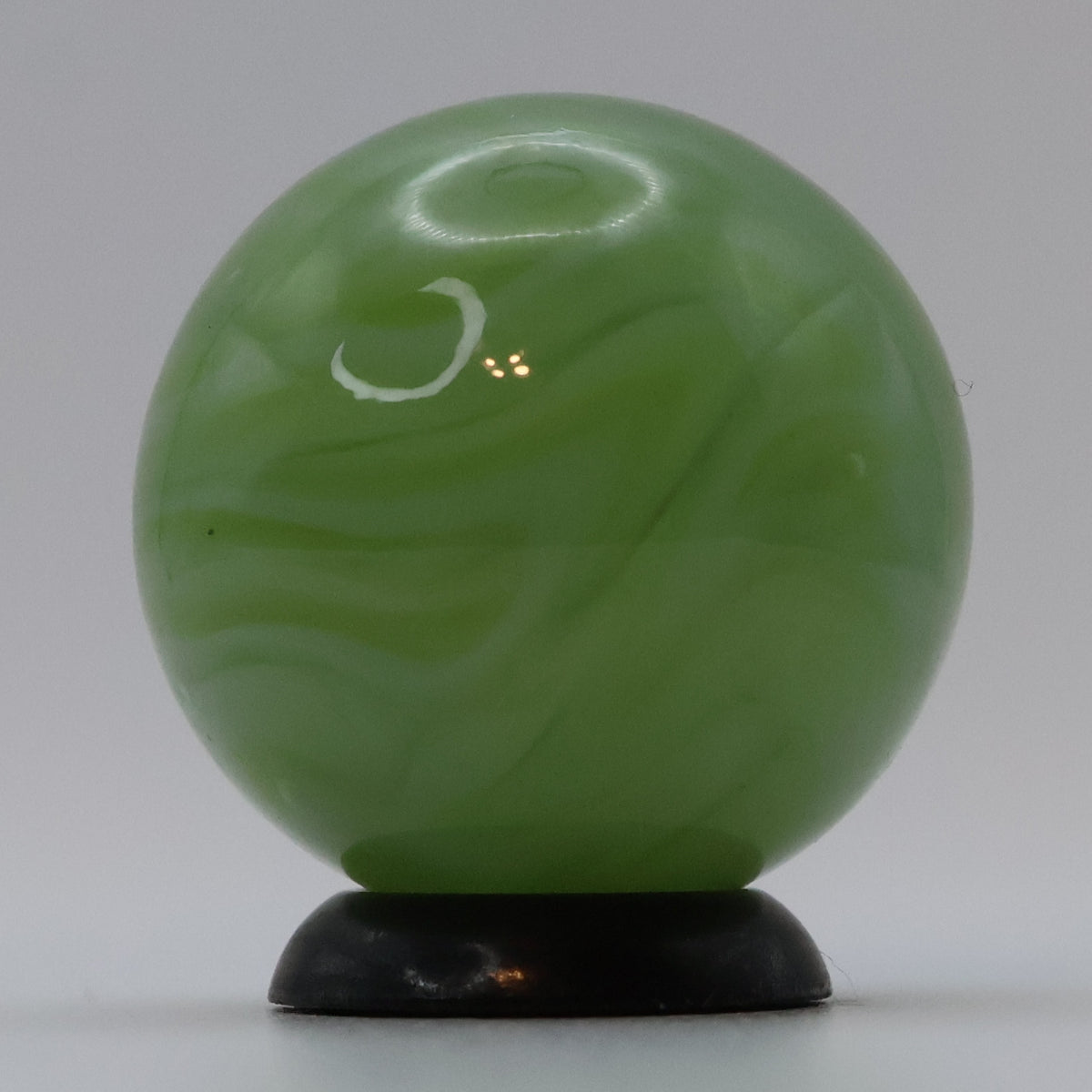 3/4" Translucent Green Swirl Marble Busy Pattern - Pink UV! MINT