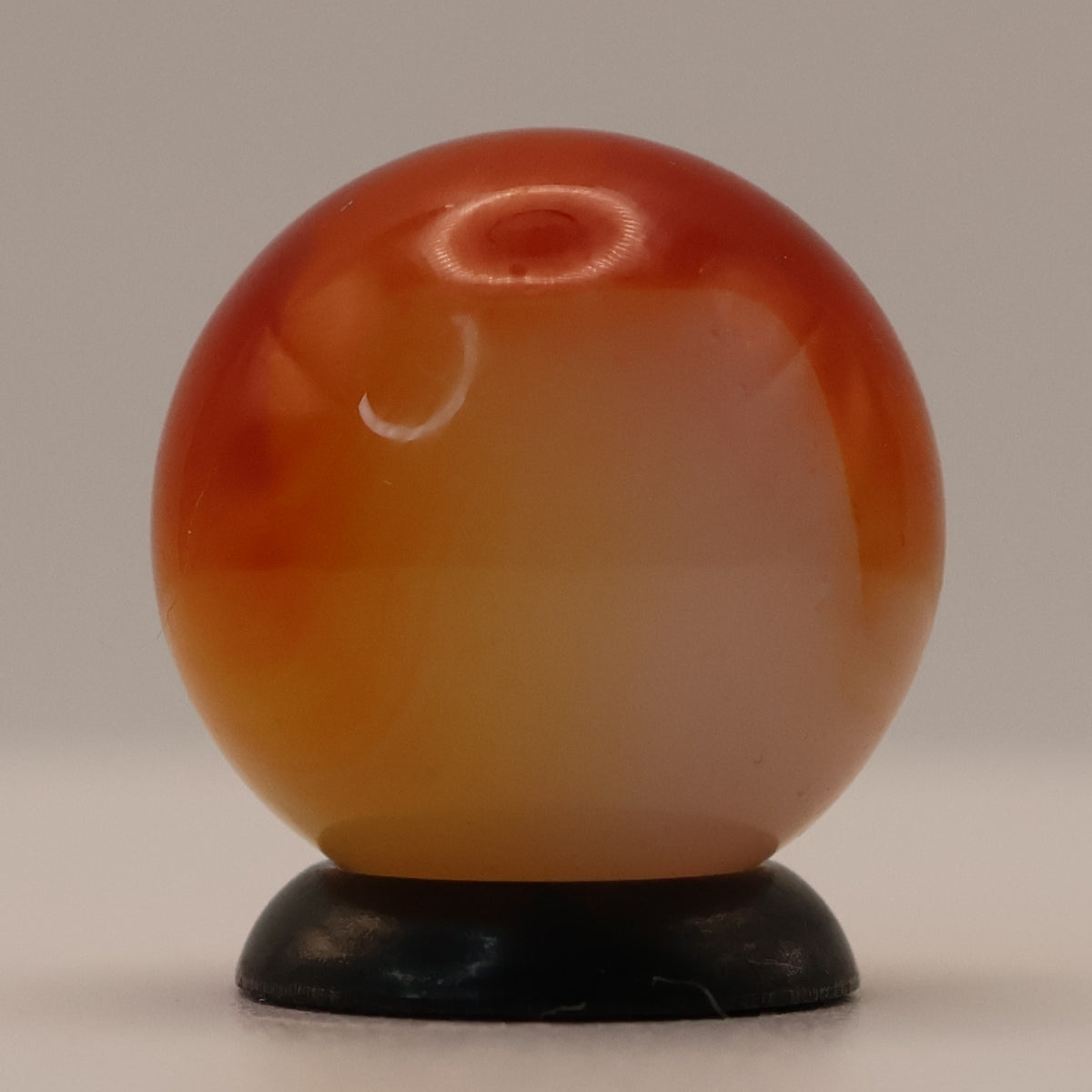 5/8" Akro Agate Patch Marble unusual orange & red M-