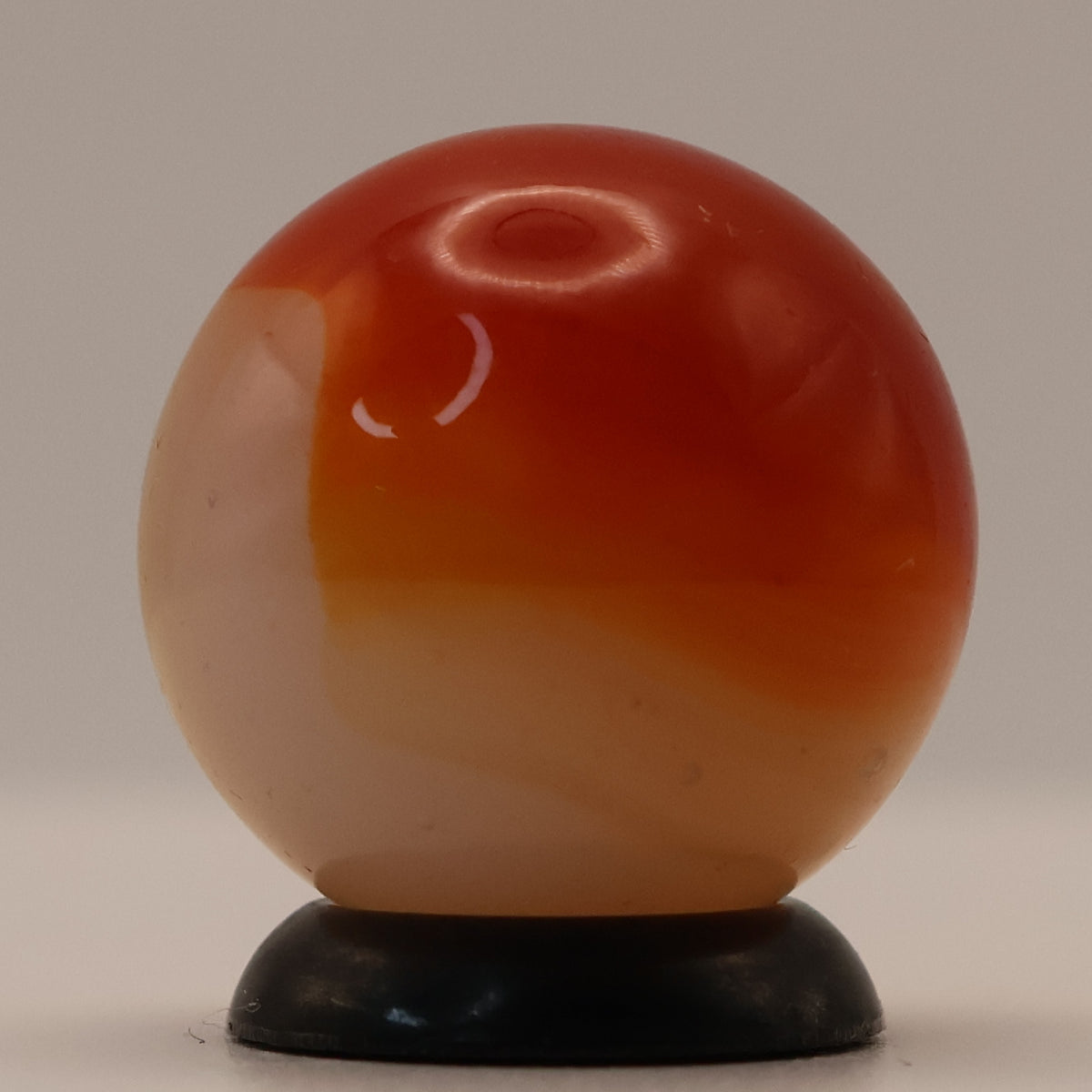 5/8" Akro Agate Patch Marble unusual orange & red M-