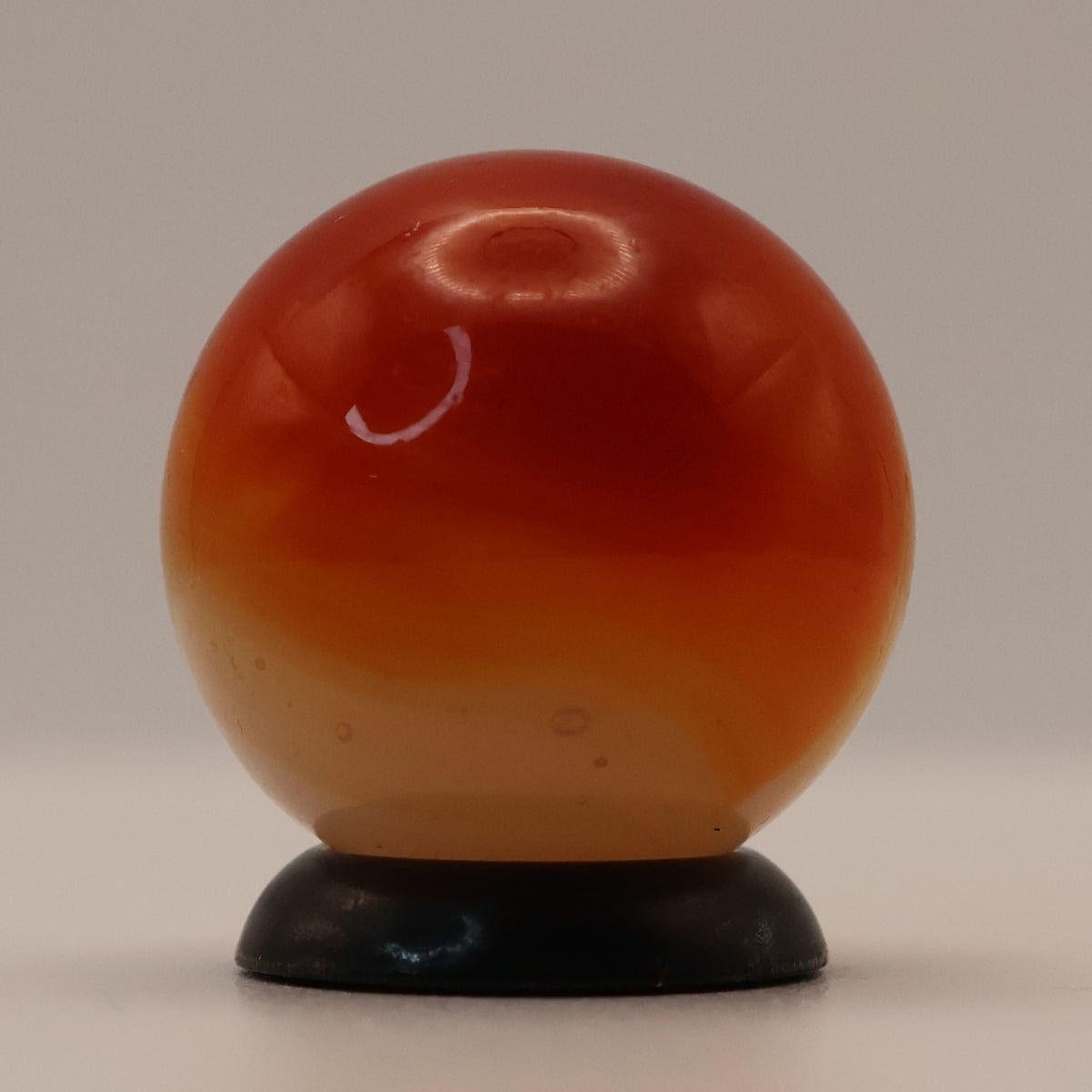 5/8" Akro Agate Patch Marble unusual orange & red M-