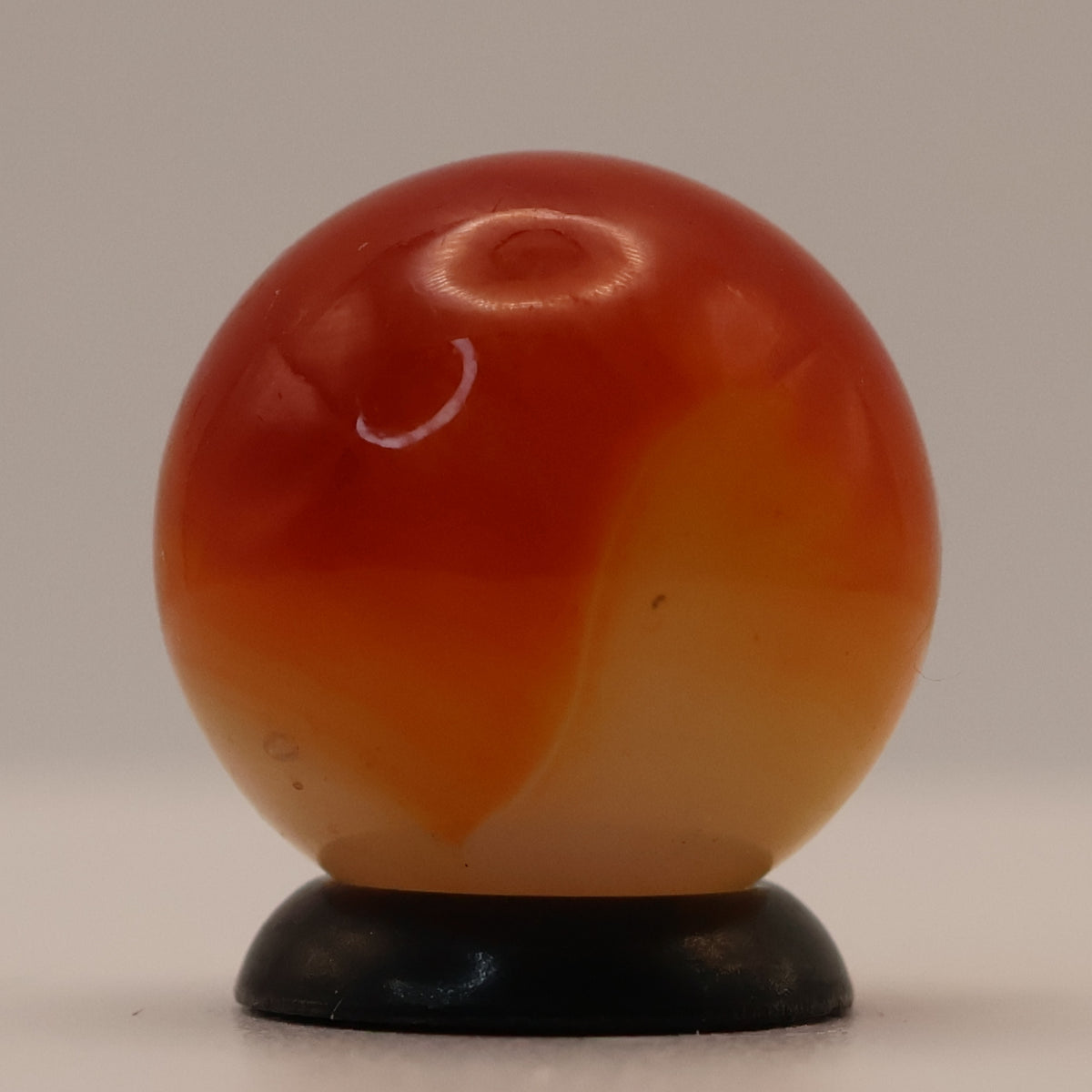 5/8" Akro Agate Patch Marble unusual orange & red M-