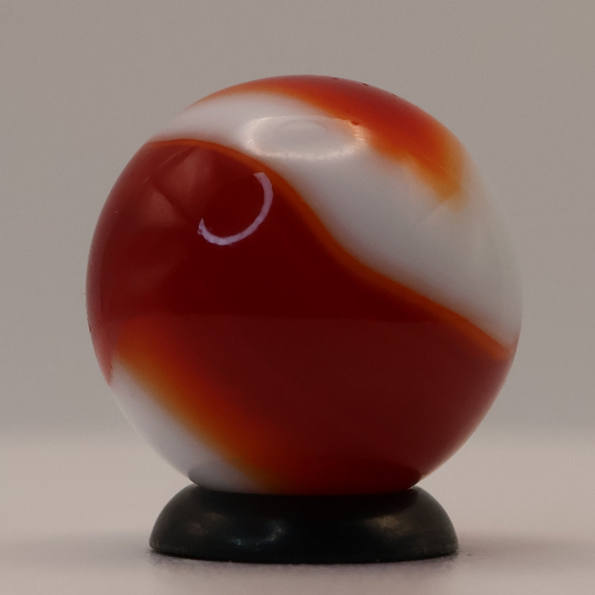 3/4" Akro Agate Corkscrew Marble Red & White M-