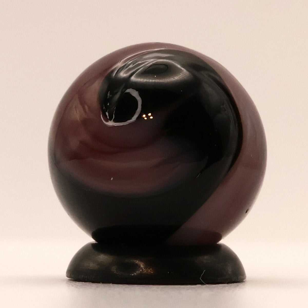 5/8" 9 Pattern Purple & Black small cold crease slag marble MINT