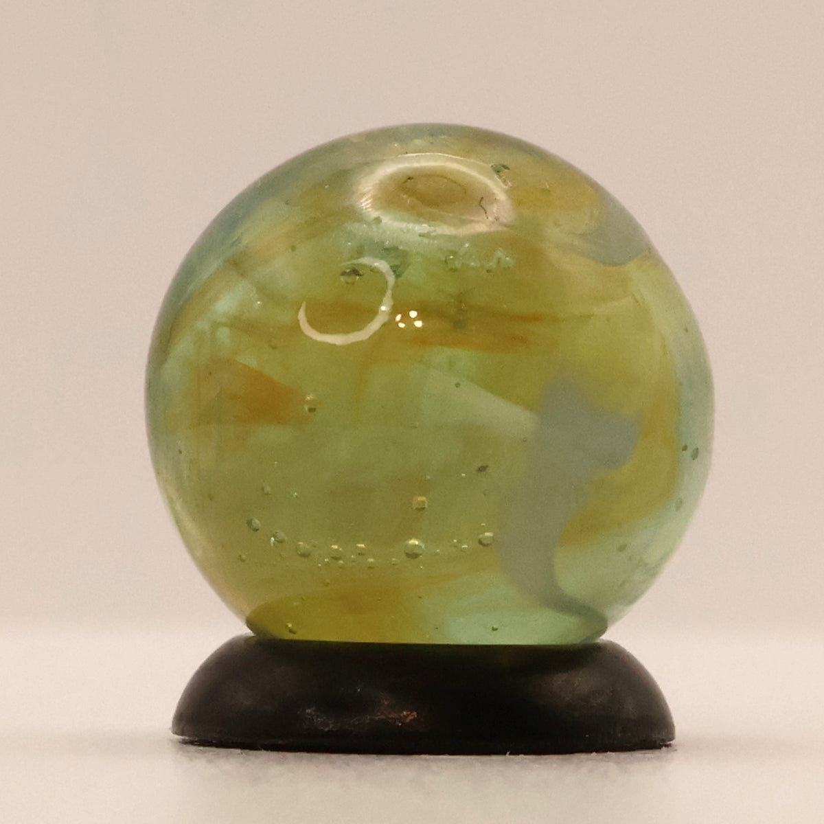 9/16" Clear & Yellow Swirl Marble UV MINT