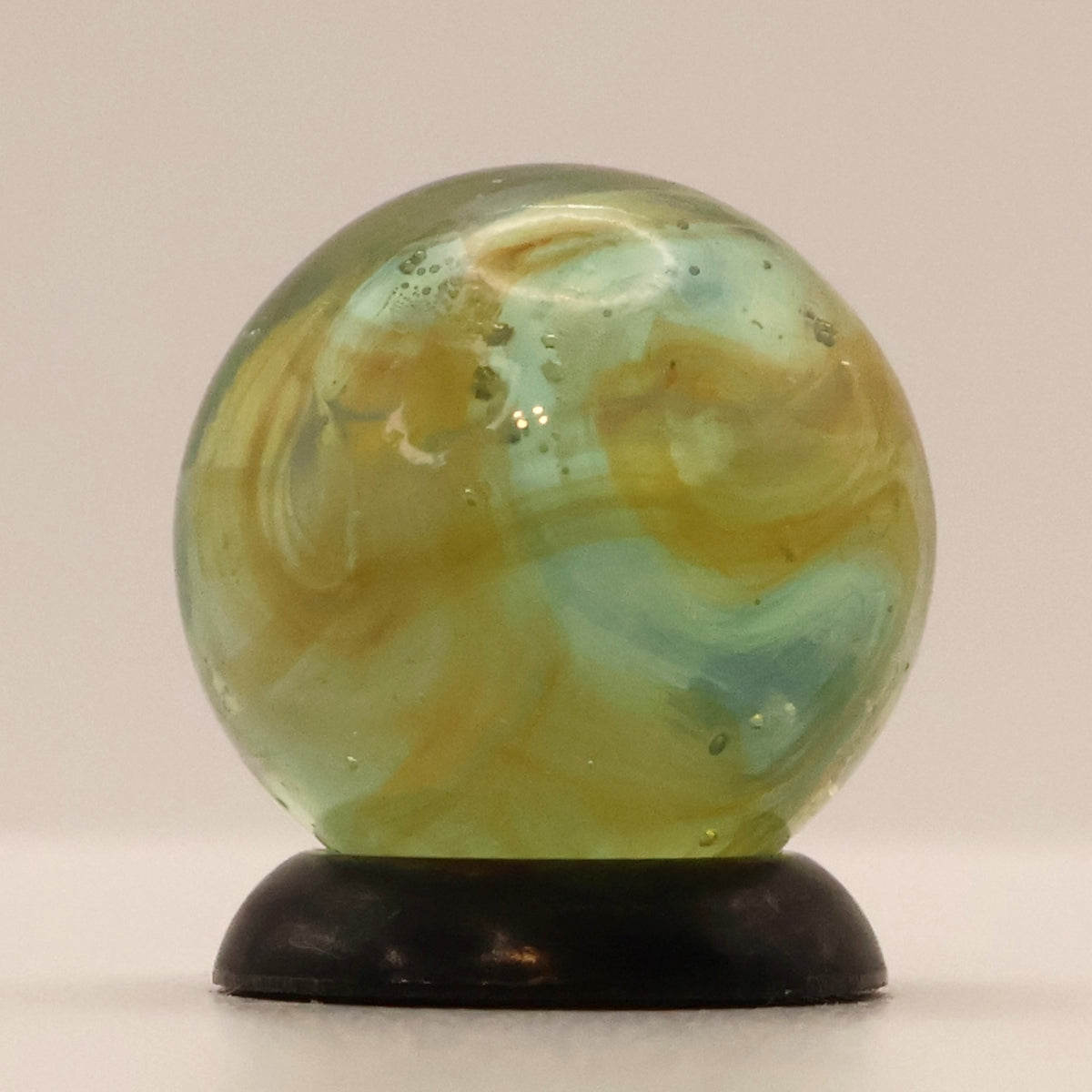9/16" Clear & Yellow Swirl Marble UV MINT