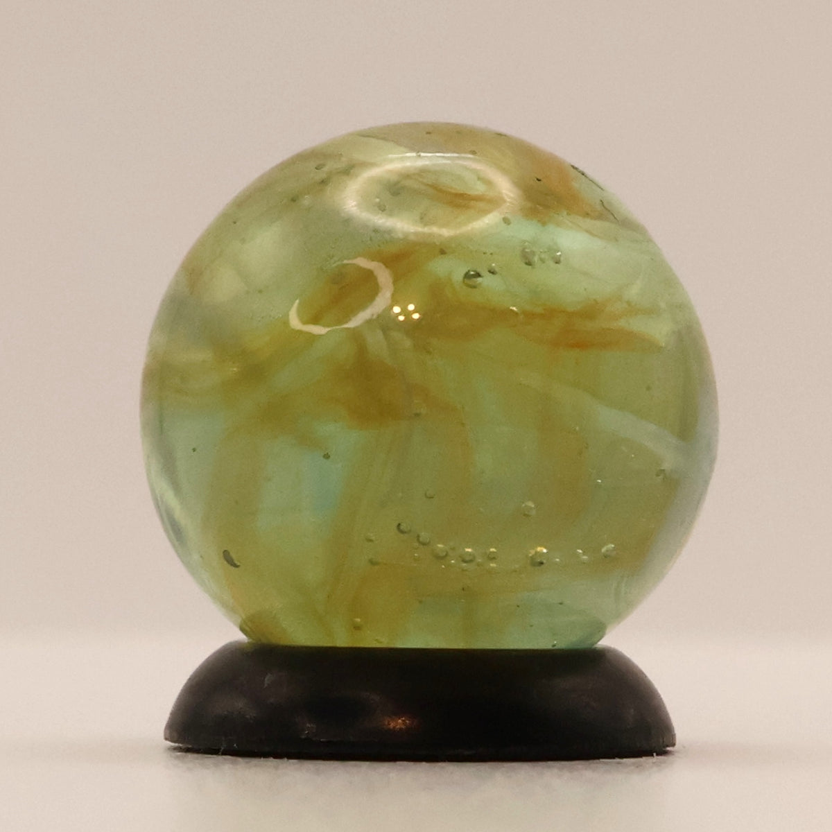 9/16" Clear & Yellow Swirl Marble UV MINT