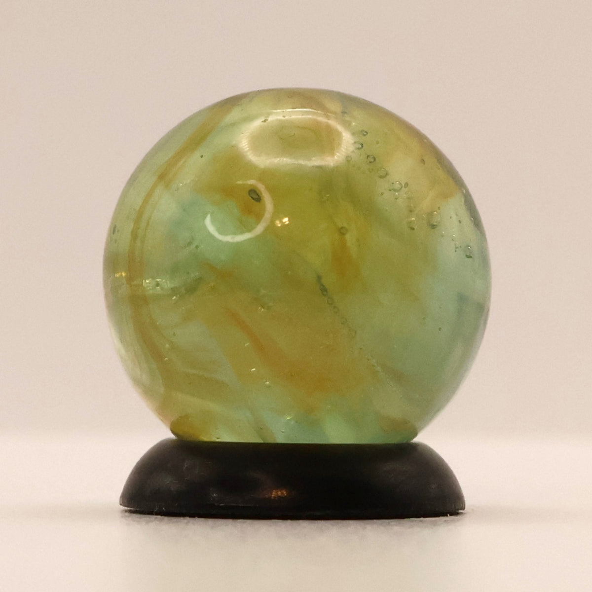 9/16" Clear & Yellow Swirl Marble UV MINT