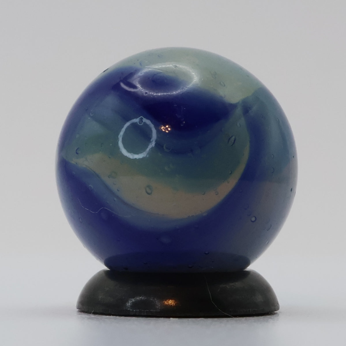 5/8" Peltier Rainbo marble  - Muddy - Blue MINT