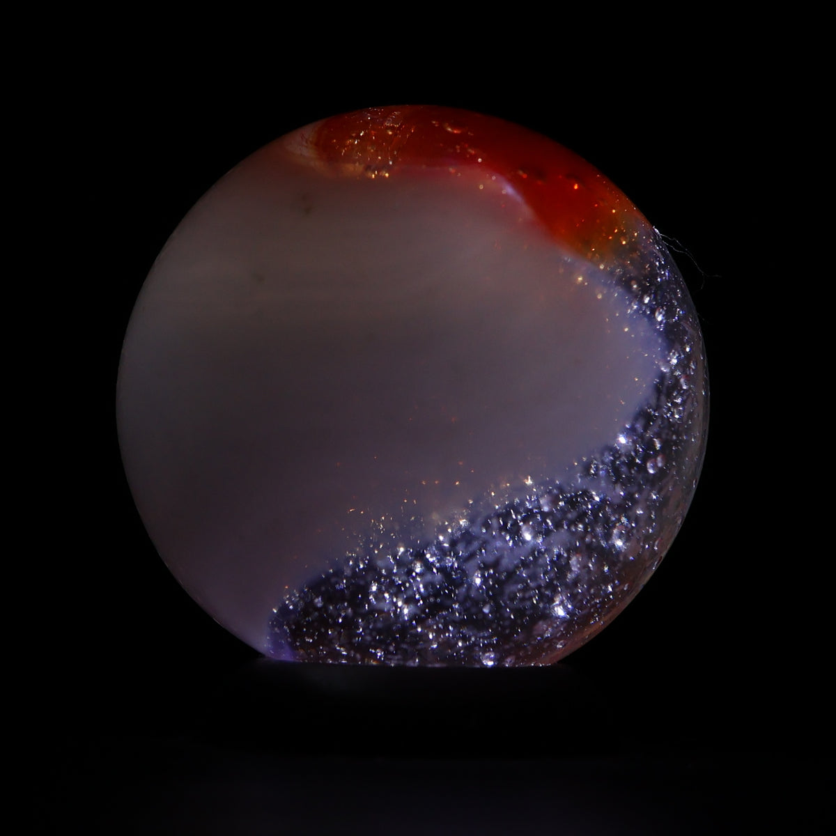 3/4" Peltier Rainbo Marble Bubbly red & white NM