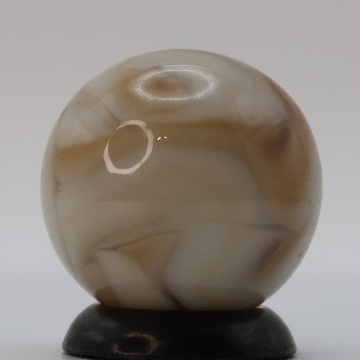 5/8" Swirl Marble Peach Cream and Minor Oxblood NM+