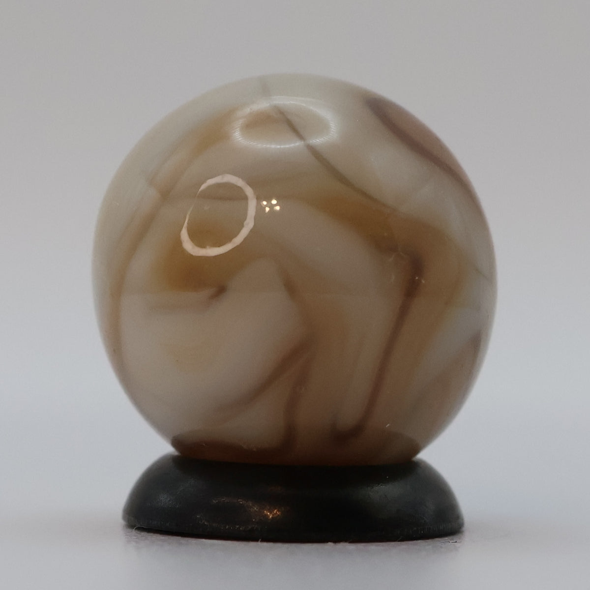 5/8" Swirl Marble Peach Cream and Minor Oxblood NM+
