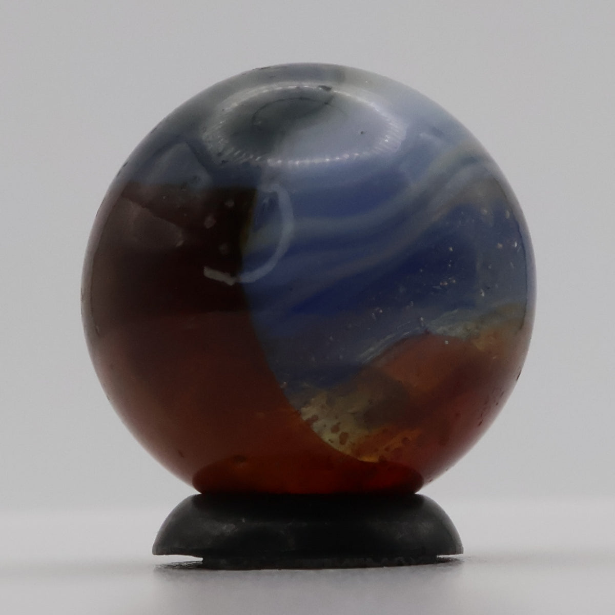 3/4" Akro Agate Patch Marble - Clear Based, Red Blue White NM
