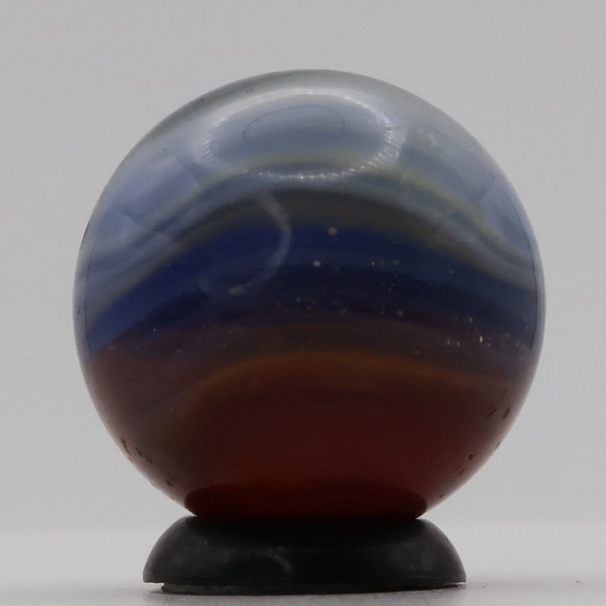 3/4" Akro Agate Patch Marble - Clear Based, Red Blue White NM