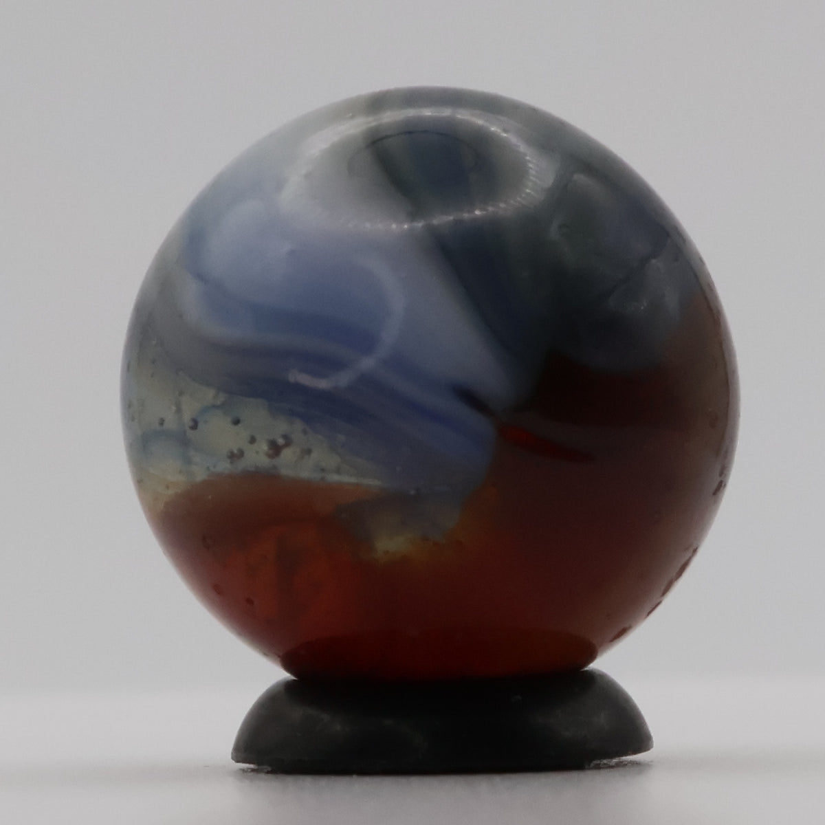 3/4" Akro Agate Patch Marble - Clear Based, Red Blue White NM
