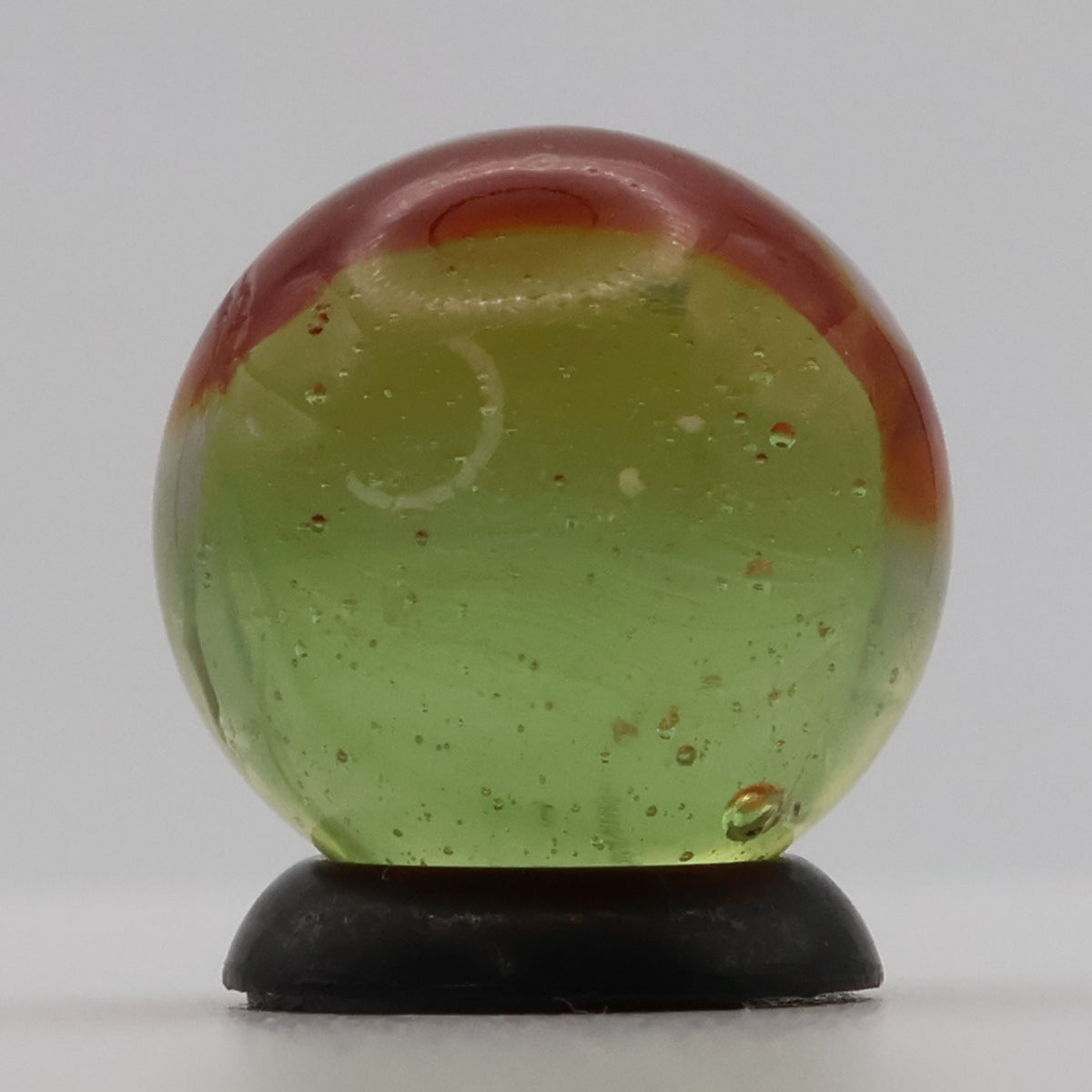 5/8" Peltier Rainbo Clear Based Marble - Translucent Green Base MINT
